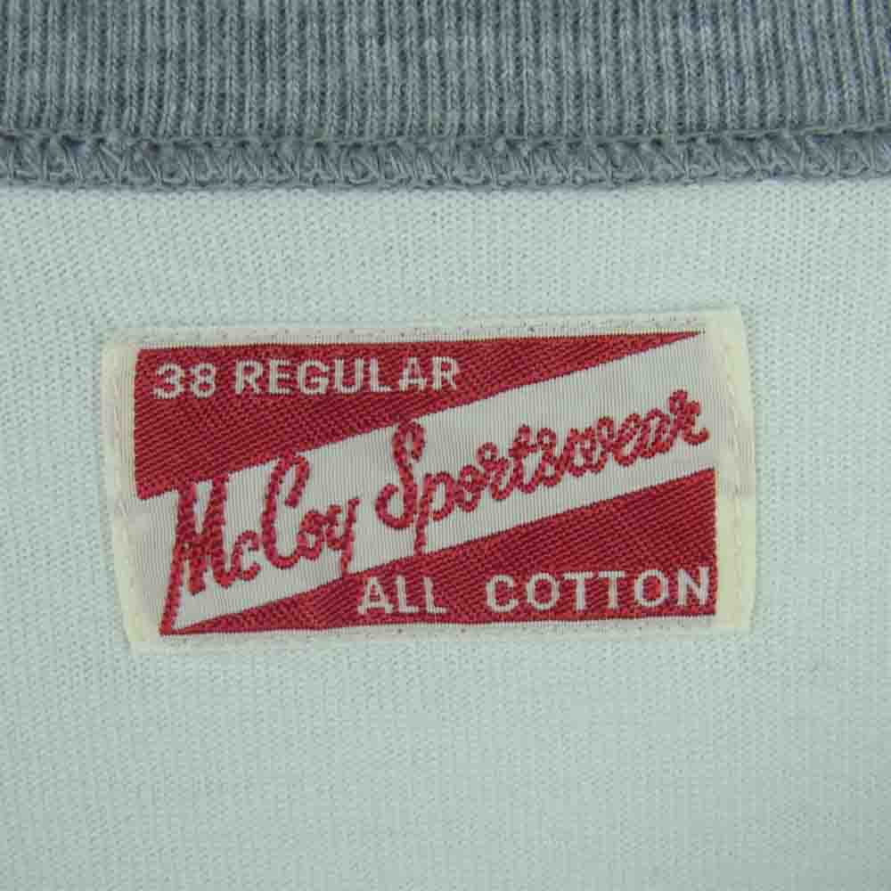 The REAL McCOY'S ザリアルマッコイズ McCoY SPORTSWEAR マッコイ スポーツ ウェア ボーダー Tシャツ グレー系 ホワイト系 38【中古】