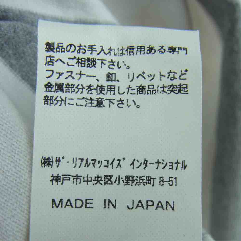 The REAL McCOY'S ザリアルマッコイズ McCoY SPORTSWEAR マッコイ スポーツ ウェア ボーダー Tシャツ グレー系 ホワイト系 38【中古】