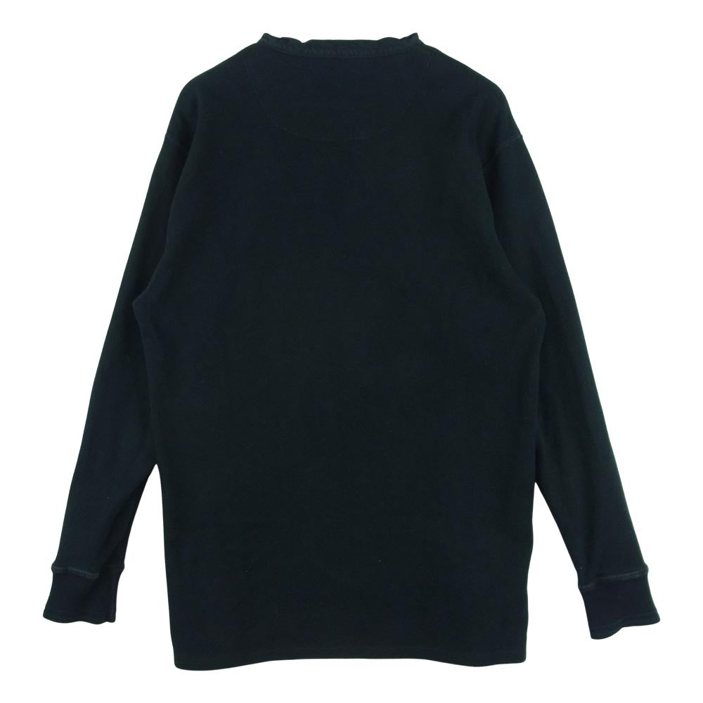 BLACK SIGN ブラックサイン Henly Neck ヘンリーネック 長袖 Tシャツ カットソー 日本製 ブラック系 40【中古】