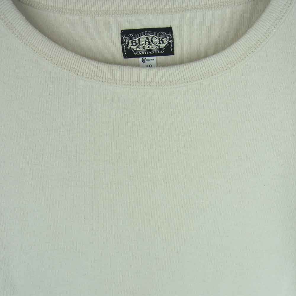 BLACK SIGN ブラックサイン CREW NECK AMISH クルーネック アーミッシュ 長袖 カットソー ベージュ系 40【中古】