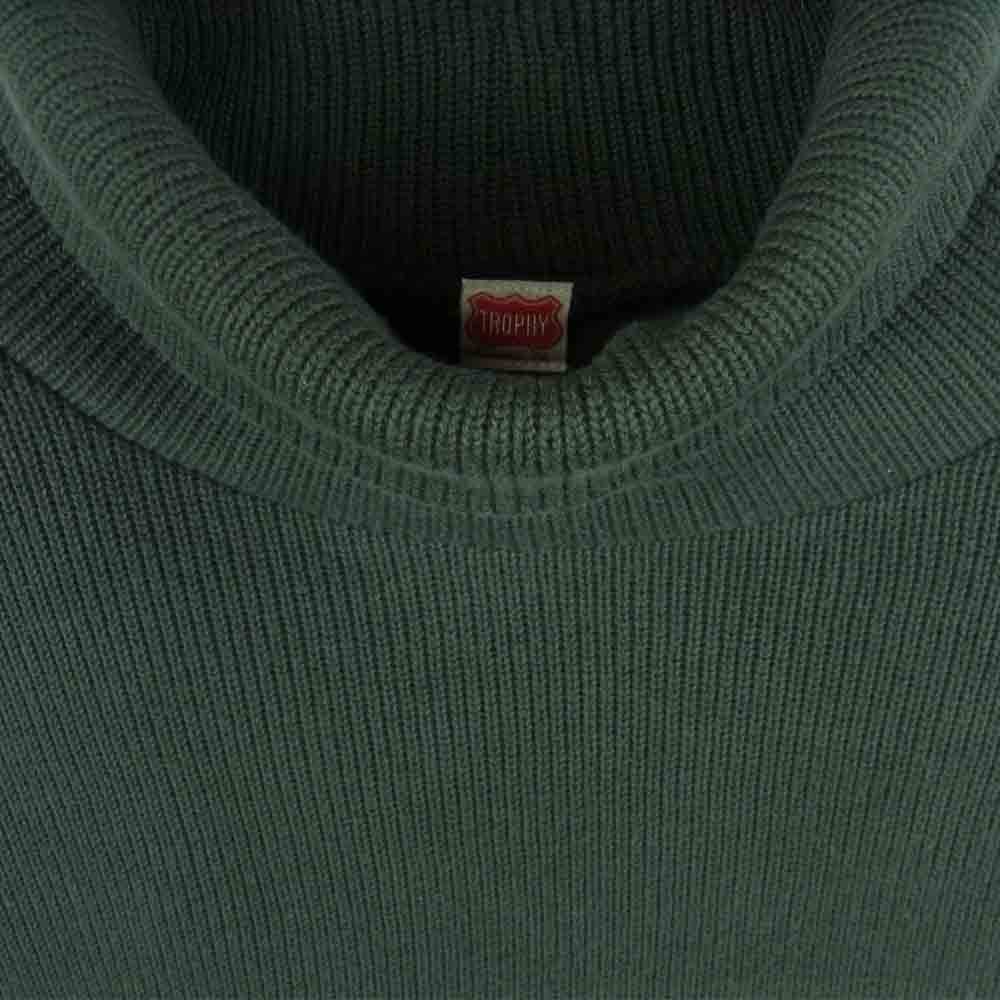 トロフィークロージング Naval High-Neck ハイネック タートルネック ニット セーター ダークグリーン系 S 36【中古】