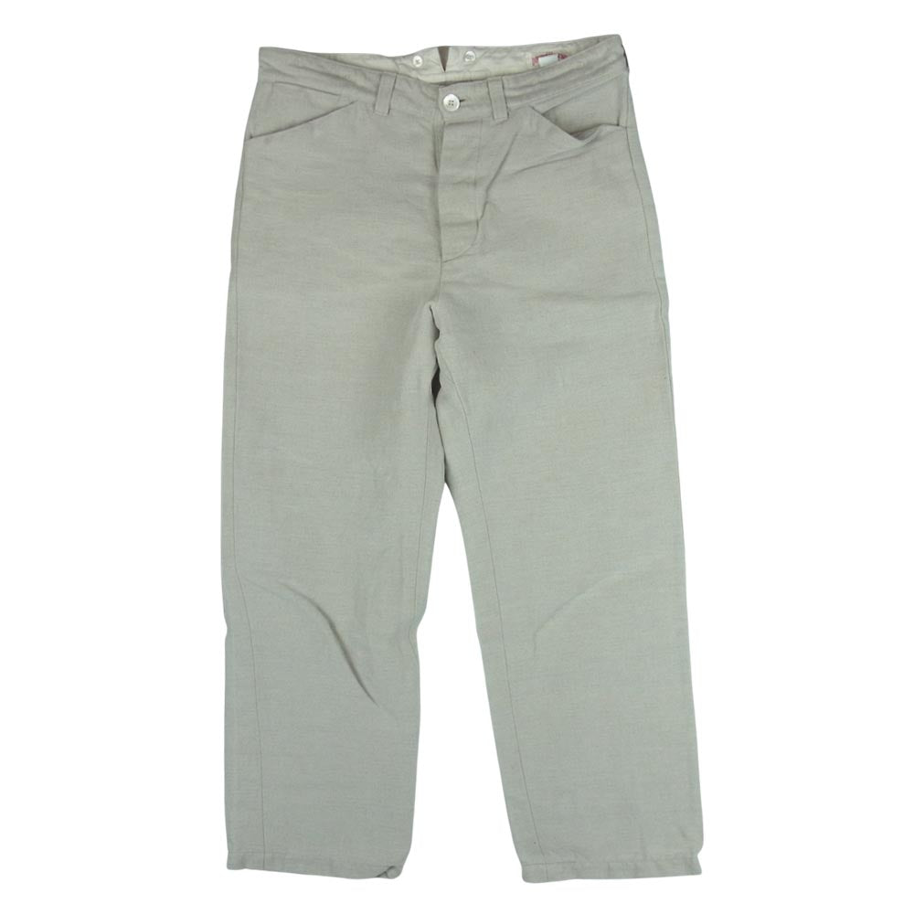 The REAL McCOY'S ザリアルマッコイズ THE DOUBLE DAIAMOND ダブル ダイヤモンド リネン シンチバック パンツ グレイッシュベージュ系 30【中古】