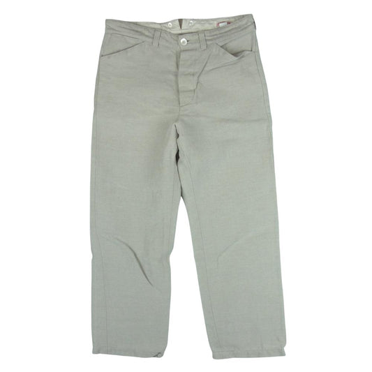 The REAL McCOY'S ザリアルマッコイズ THE DOUBLE DAIAMOND ダブル ダイヤモンド リネン シンチバック パンツ グレイッシュベージュ系 30【中古】