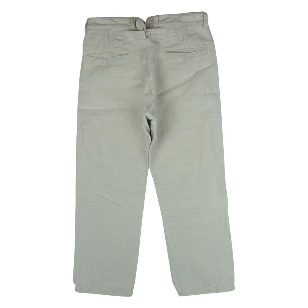 The REAL McCOY'S ザリアルマッコイズ THE DOUBLE DAIAMOND ダブル ダイヤモンド リネン シンチバック パンツ グレイッシュベージュ系 30【中古】
