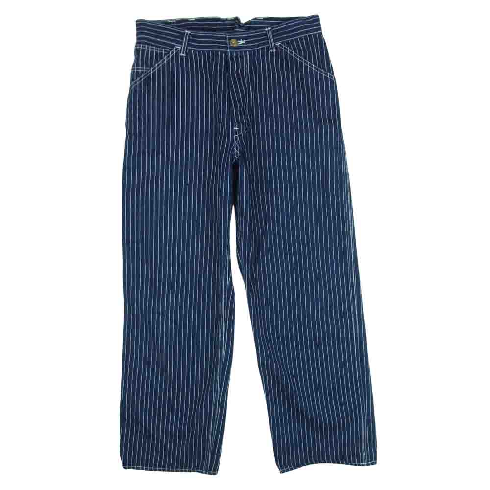 The REAL McCOY'S ザリアルマッコイズ JOE McCOY ジョーマッコイ 8HOUR UNION ウォバッシュ ストライプ ワーク パンツ ダークネイビー系 32【中古】