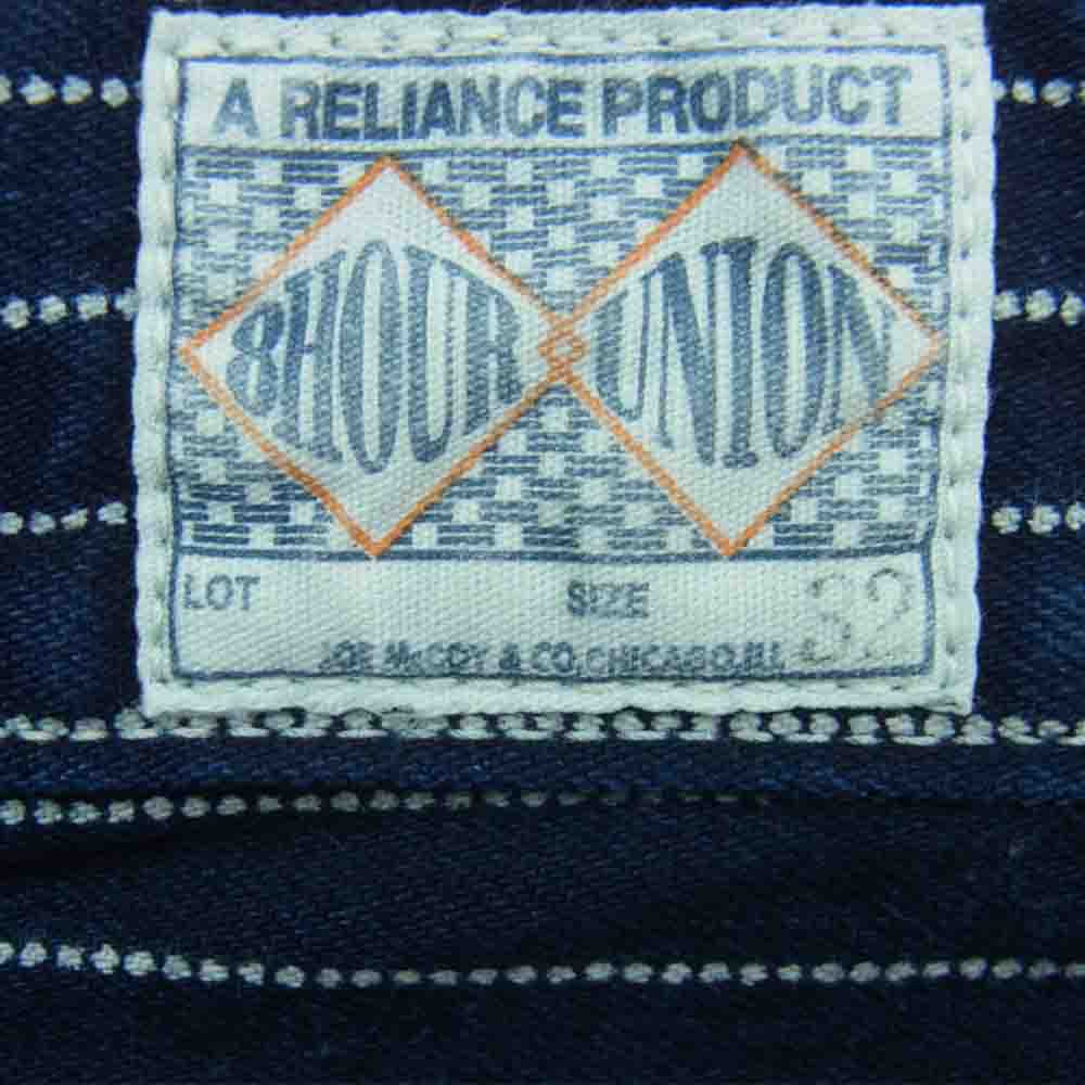 The REAL McCOY'S ザリアルマッコイズ JOE McCOY ジョーマッコイ 8HOUR UNION ウォバッシュ ストライプ ワーク パンツ ダークネイビー系 32【中古】