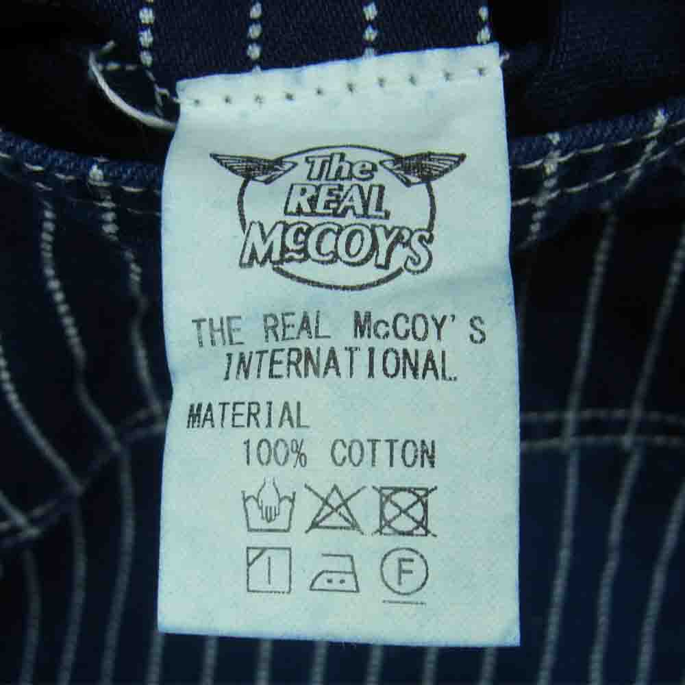 The REAL McCOY'S ザリアルマッコイズ JOE McCOY ジョーマッコイ 8HOUR UNION ウォバッシュ ストライプ ワーク パンツ ダークネイビー系 32【中古】