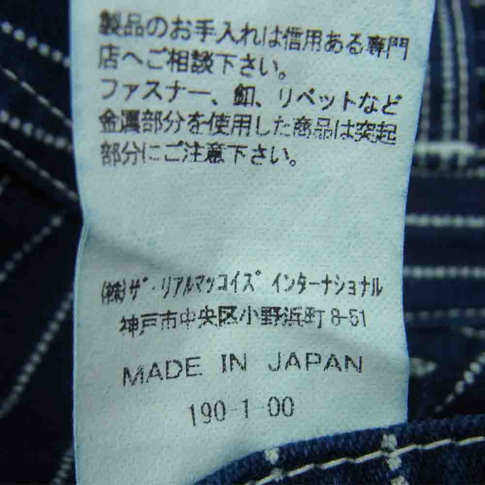 The REAL McCOY'S ザリアルマッコイズ JOE McCOY ジョーマッコイ 8HOUR UNION ウォバッシュ ストライプ ワーク パンツ ダークネイビー系 32【中古】