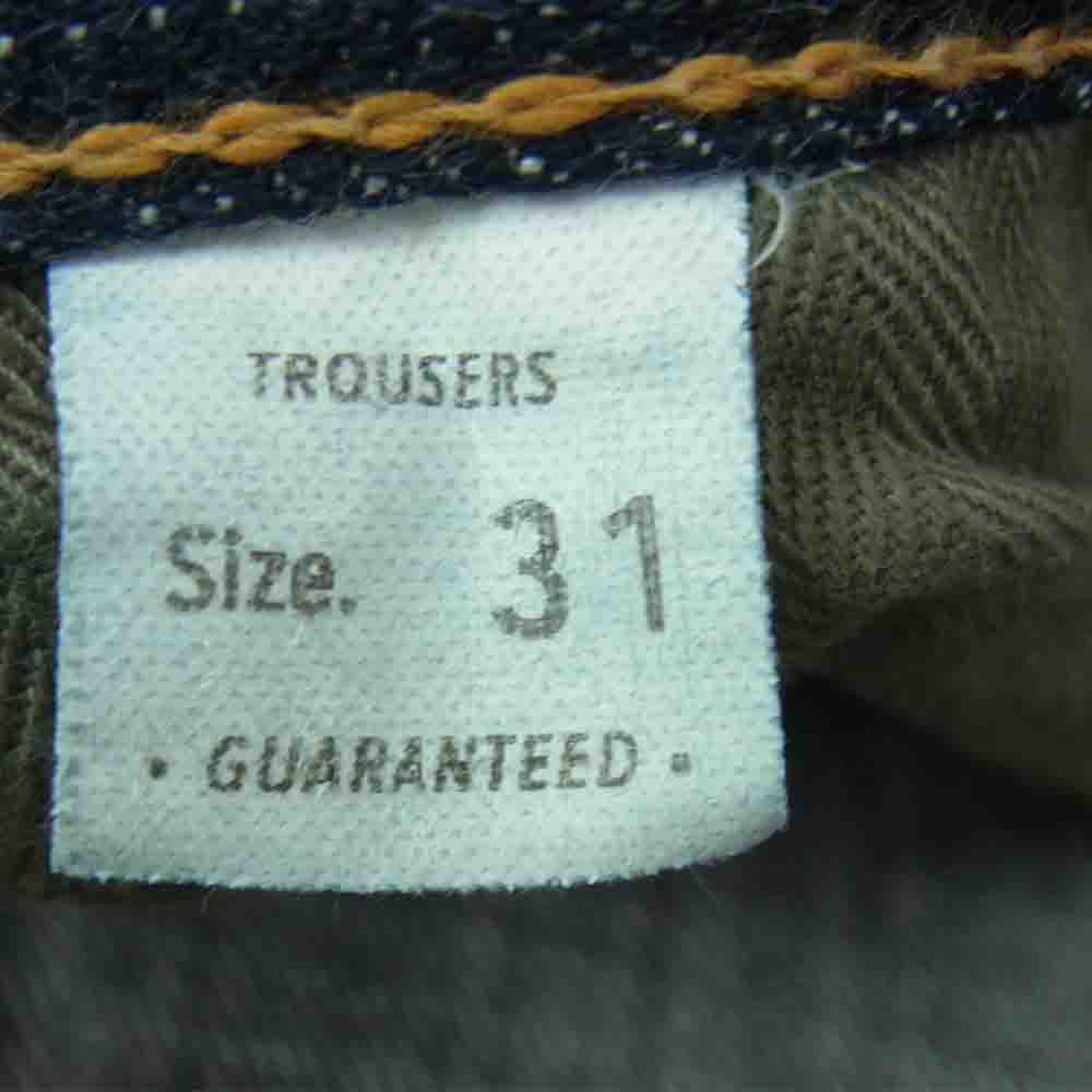 トロフィークロージング セルビッチ ボタンフライ デニム パンツ コットン インディゴブルー系 31【美品】【中古】