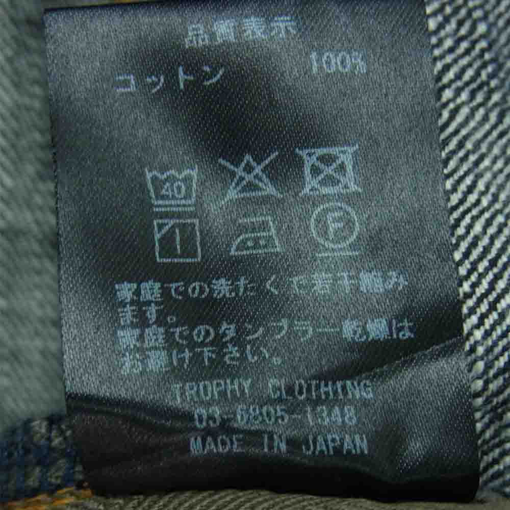 トロフィークロージング セルビッチ ボタンフライ デニム パンツ コットン インディゴブルー系 31【美品】【中古】