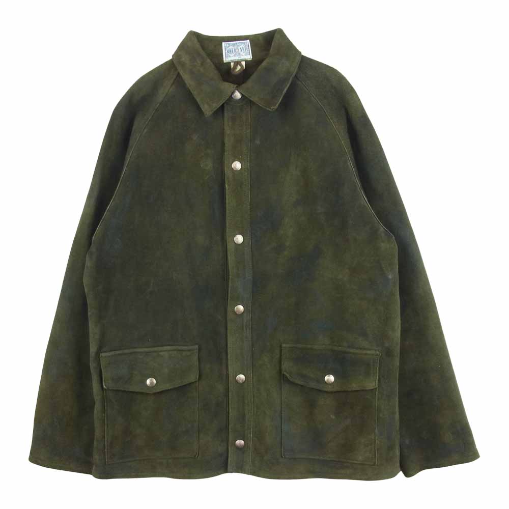 The REAL McCOY'S ザリアルマッコイズ 8 HOUR UNION LEATHER WELDER スエード カバーオール ジャケット カーキ系 38【中古】