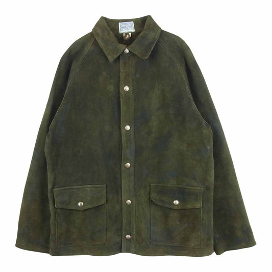 The REAL McCOY'S ザリアルマッコイズ 8 HOUR UNION LEATHER WELDER スエード カバーオール ジャケット カーキ系 38【中古】