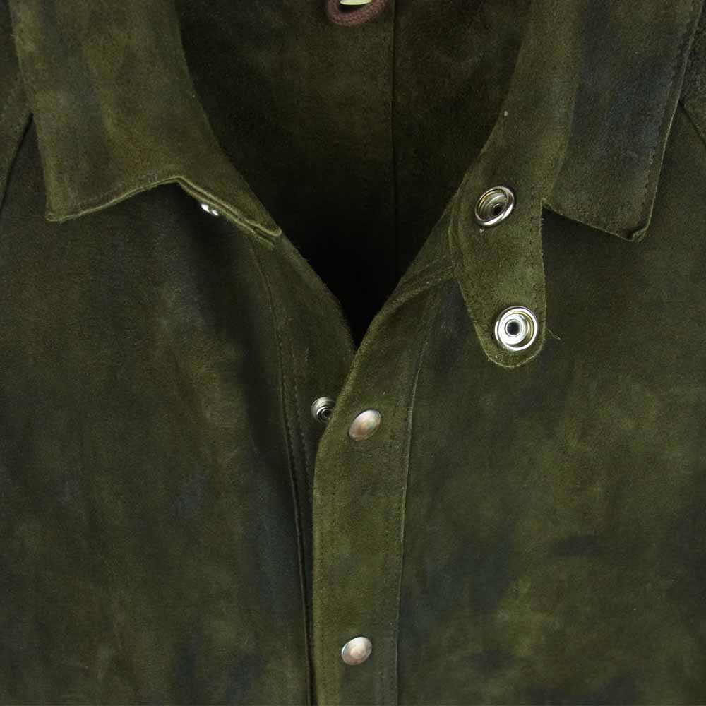 The REAL McCOY'S ザリアルマッコイズ 8 HOUR UNION LEATHER WELDER スエード カバーオール ジャケット カーキ系 38【中古】