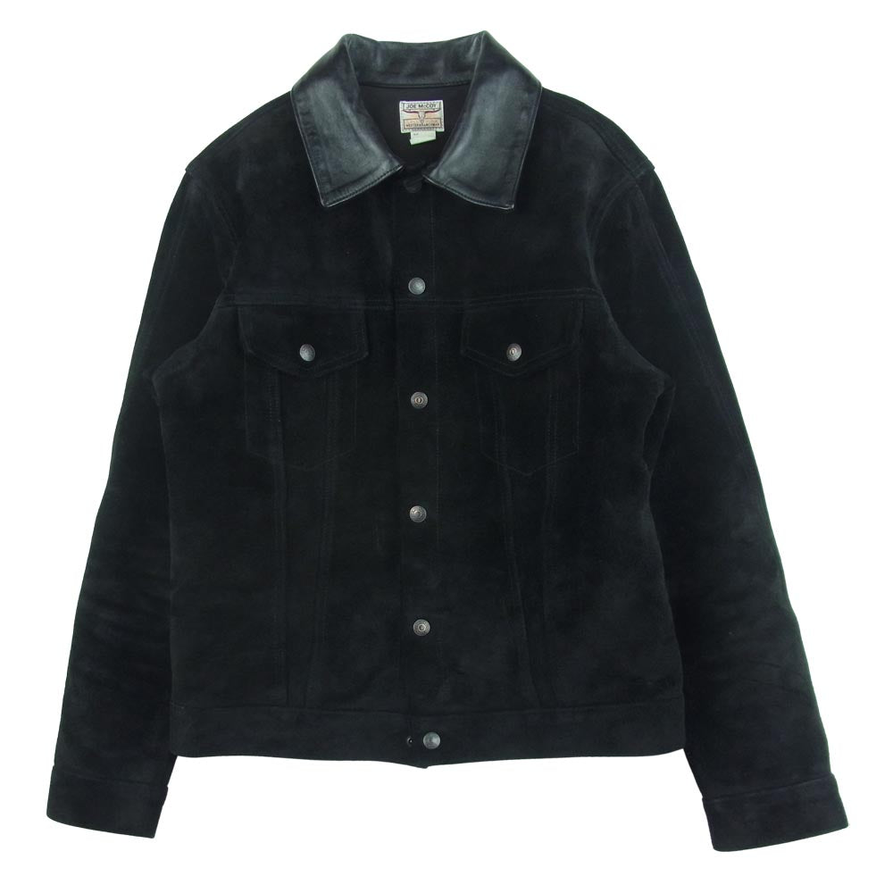 The REAL McCOY'S ザリアルマッコイズ JOE McCOY ジョーマッコイ ROUGH OUT LEATHER WESTERN JACKET ラフ アウト レザー スエード ウエスタン ジャケット ブラック系 38【美品】【中古】