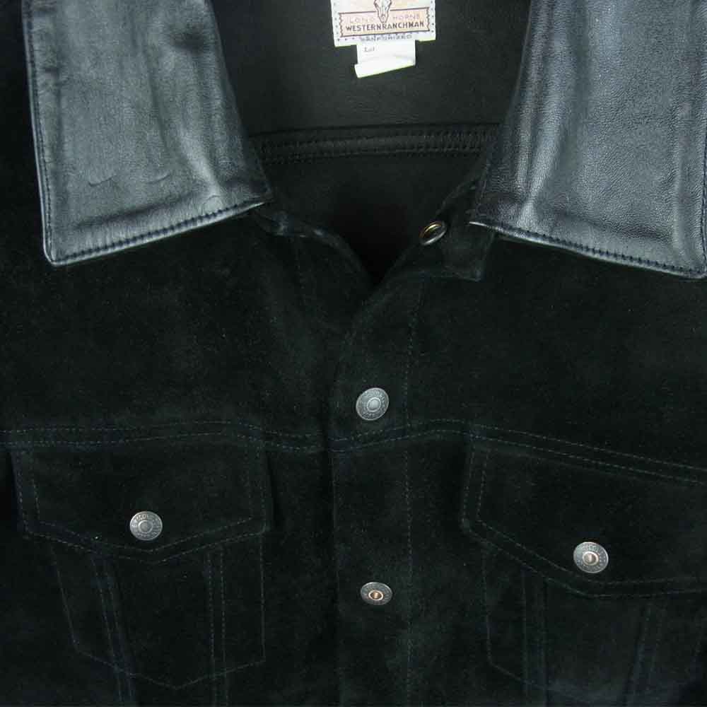 The REAL McCOY'S ザリアルマッコイズ JOE McCOY ジョーマッコイ ROUGH OUT LEATHER WESTERN JACKET ラフ アウト レザー スエード ウエスタン ジャケット ブラック系 38【美品】【中古】