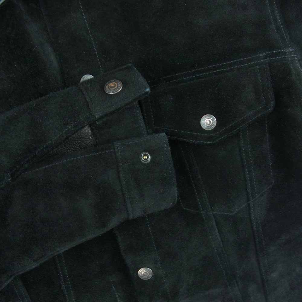 The REAL McCOY'S ザリアルマッコイズ JOE McCOY ジョーマッコイ ROUGH OUT LEATHER WESTERN JACKET ラフ アウト レザー スエード ウエスタン ジャケット ブラック系 38【美品】【中古】
