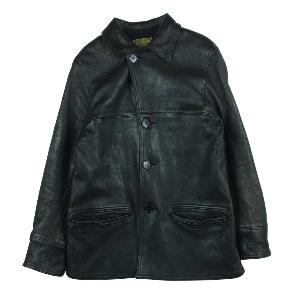 The REAL McCOY'S ザリアルマッコイズ 21AW MJ21117 JOE McCOY ジョーマッコイ DEERSKIN CAR COAT ディアスキン レザー カーコート ブラック系 38【中古】
