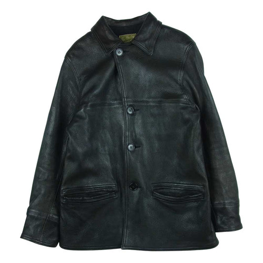 The REAL McCOY'S ザリアルマッコイズ 21AW MJ21117 JOE McCOY ジョーマッコイ DEERSKIN CAR COAT ディアスキン レザー カーコート ブラック系 38【中古】