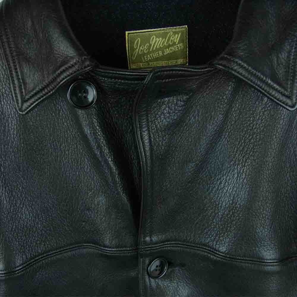 The REAL McCOY'S ザリアルマッコイズ 21AW MJ21117 JOE McCOY ジョーマッコイ DEERSKIN CAR COAT ディアスキン レザー カーコート ブラック系 38【中古】