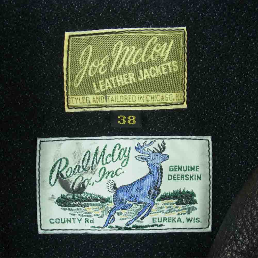 The REAL McCOY'S ザリアルマッコイズ 21AW MJ21117 JOE McCOY ジョーマッコイ DEERSKIN CAR COAT ディアスキン レザー カーコート ブラック系 38【中古】
