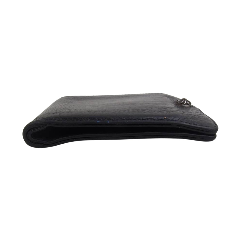 CHROME HEARTS クロムハーツ（原本無） 1スナップ レザー ウォレット ブラック系【中古】