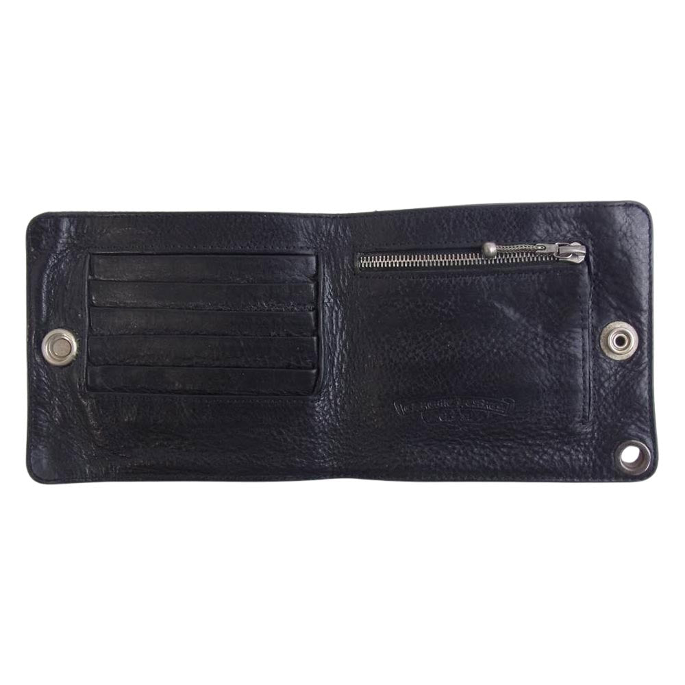 CHROME HEARTS クロムハーツ（原本無） 1スナップ レザー ウォレット ブラック系【中古】