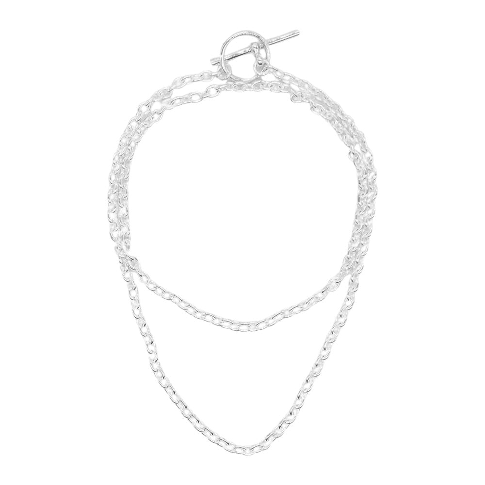 HERMES エルメス H117116B 00 シェーヌ ダンクル パンク GM ロング ネックレス シルバー系【極上美品】【中古】