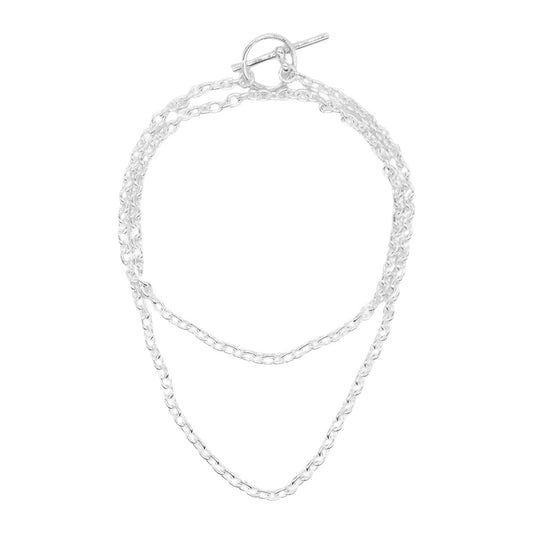 HERMES エルメス H117116B 00 シェーヌ ダンクル パンク GM ロング ネックレス シルバー系【極上美品】【中古】