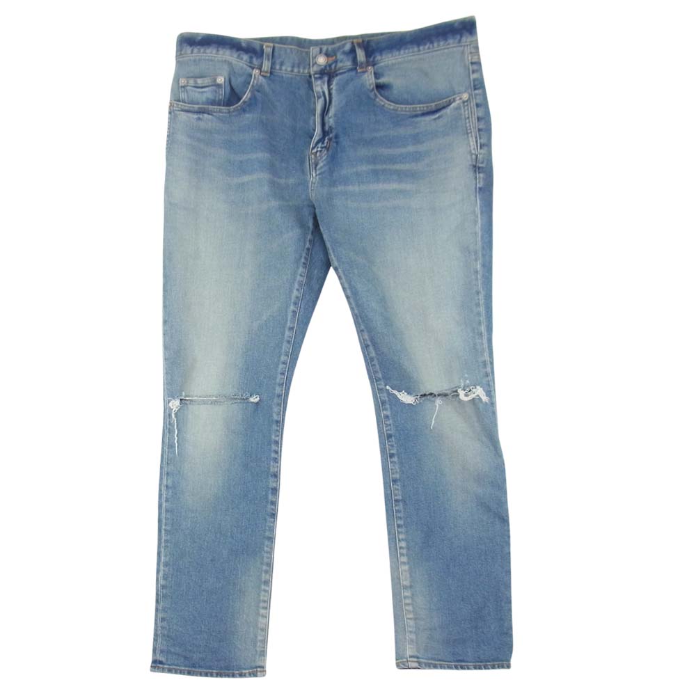 SAINT LAURENT サンローラン d29h 606663 00912 国内正規品 ダメージ加工 デニム パンツ インディゴブルー系 36【中古】