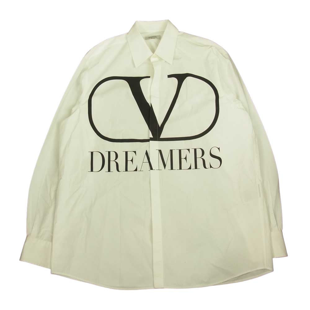 VALENTINO ヴァレンティノ 20ss tv0aba9569u 国内正規品 ロゴ ドリームプリント シャツ ホワイト系 40【中古】