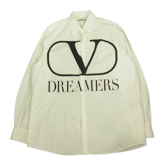 VALENTINO ヴァレンティノ 20ss tv0aba9569u 国内正規品 ロゴ ドリームプリント シャツ ホワイト系 40【中古】