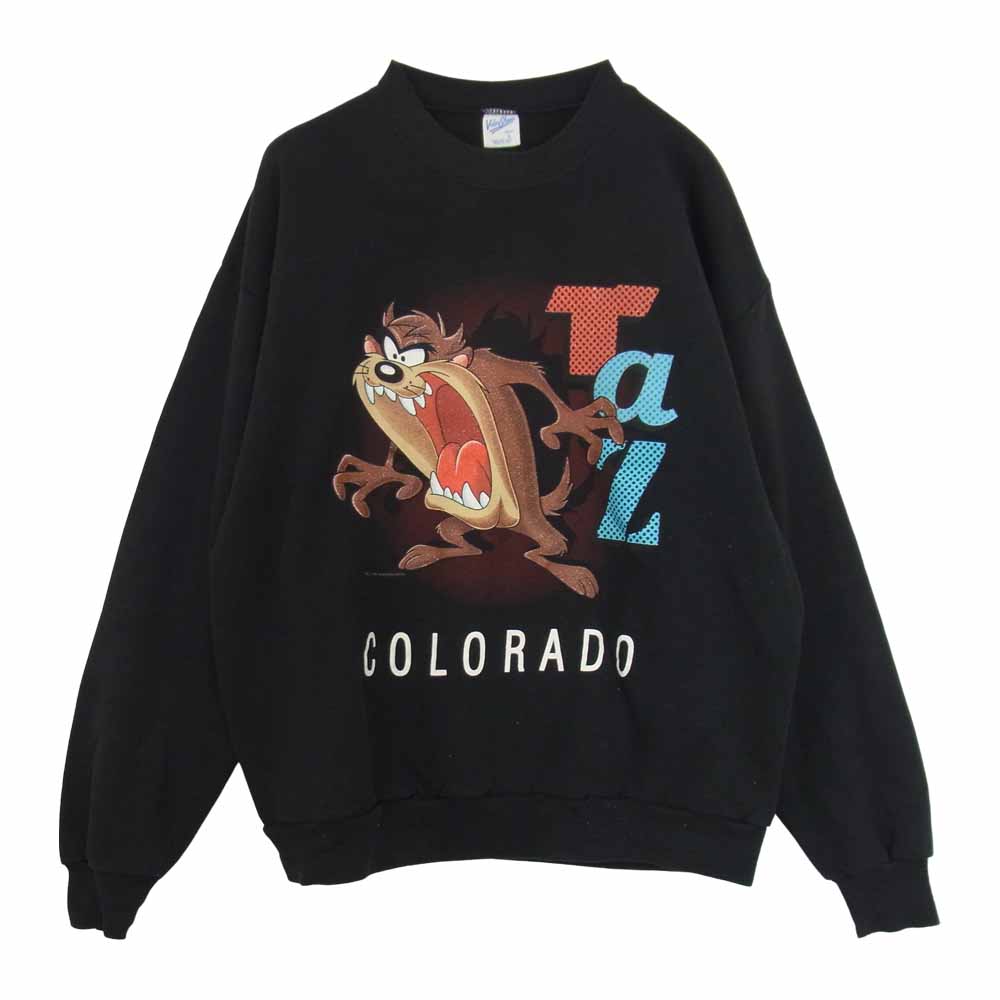 ベルバシーン ビンテージ USA製 90s LOONEY TUNES ルーニー チューンズ スウェット ブラック系 L【中古】
