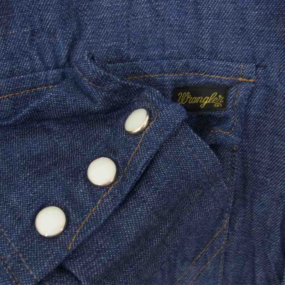 Wrangler ラングラー ビンテージ USA製 70s Denim Western Shirts デニム ウエスタン シャツ ブルー系 16 1/2 34【中古】