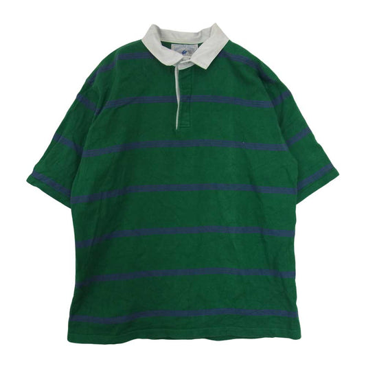 ランズエンド ビンテージ USA製 90s ラガー シャツ グリーン系 XL【中古】