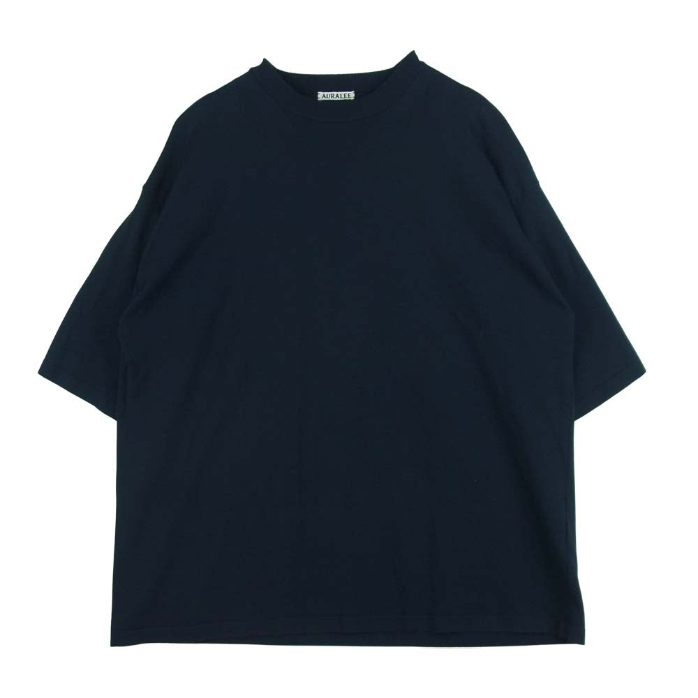 AURALEE オーラリー A6SP01HT SUPER HARD TWIST BIG KNIT TEE スーパー ハードツイスト ビッグ ニット 半袖 Tシャツ ダークネイビー系 4【中古】