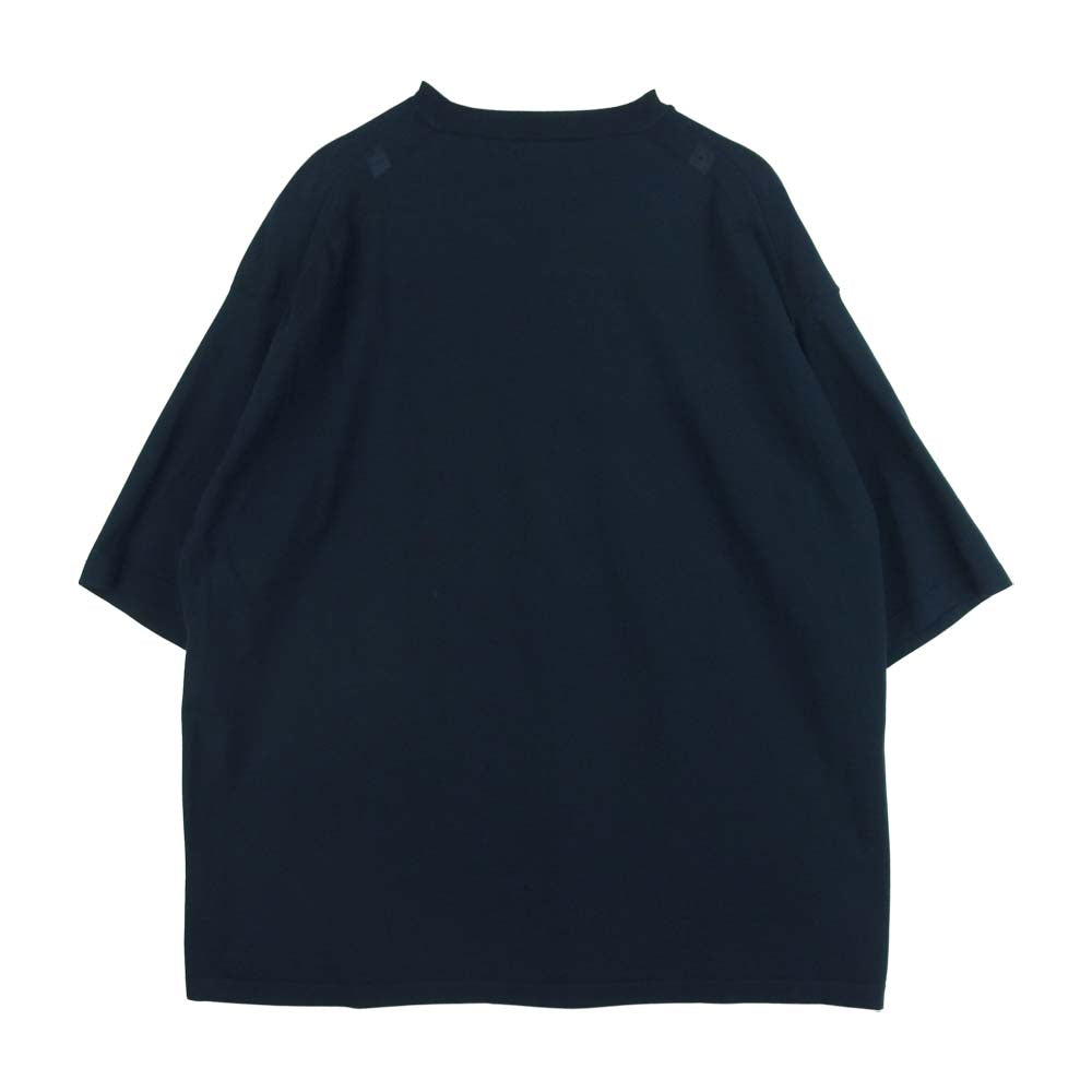 AURALEE オーラリー A6SP01HT SUPER HARD TWIST BIG KNIT TEE スーパー ハードツイスト ビッグ ニット 半袖 Tシャツ ダークネイビー系 4【中古】