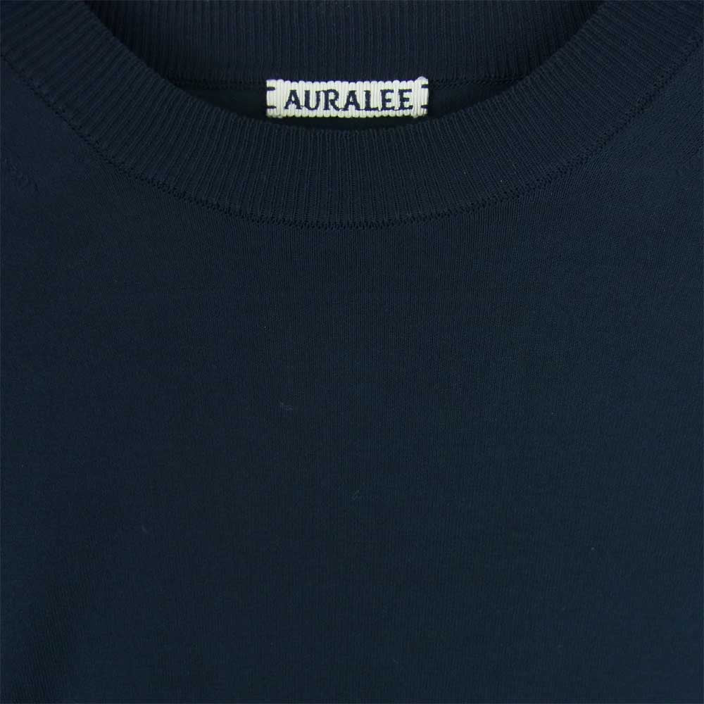 AURALEE オーラリー A6SP01HT SUPER HARD TWIST BIG KNIT TEE スーパー ハードツイスト ビッグ ニット 半袖 Tシャツ ダークネイビー系 4【中古】