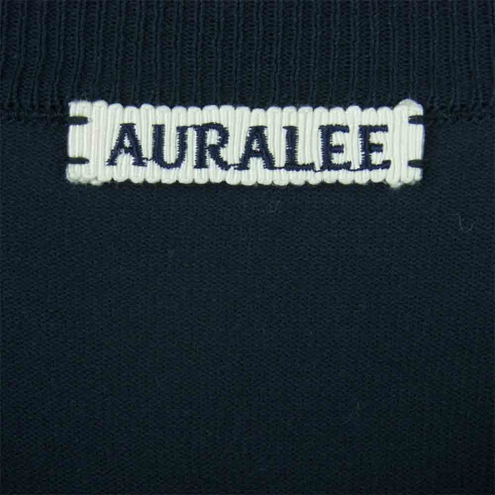 AURALEE オーラリー A6SP01HT SUPER HARD TWIST BIG KNIT TEE スーパー ハードツイスト ビッグ ニット 半袖 Tシャツ ダークネイビー系 4【中古】
