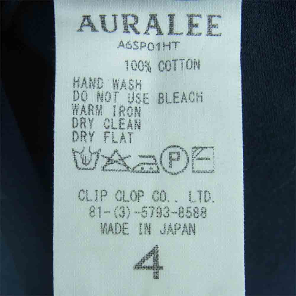 AURALEE オーラリー A6SP01HT SUPER HARD TWIST BIG KNIT TEE スーパー ハードツイスト ビッグ ニット 半袖 Tシャツ ダークネイビー系 4【中古】