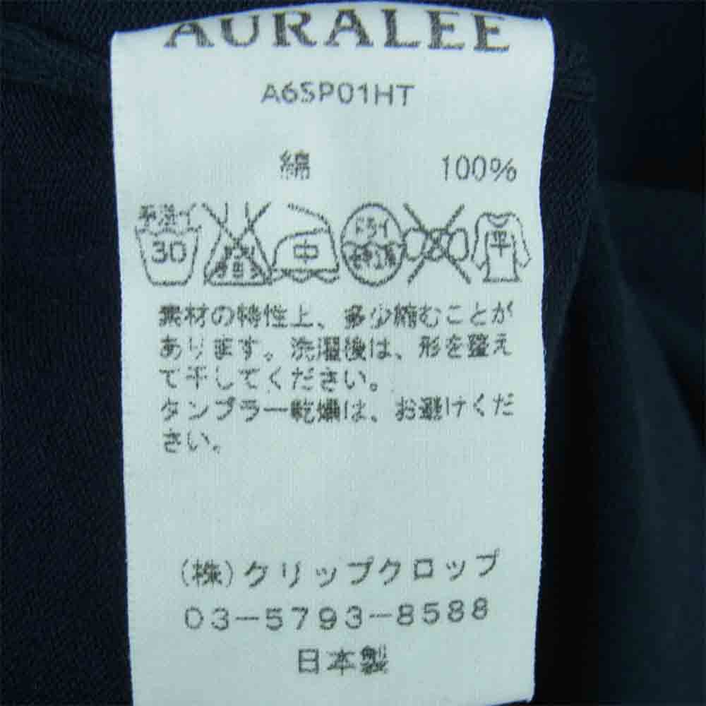 AURALEE オーラリー A6SP01HT SUPER HARD TWIST BIG KNIT TEE スーパー ハードツイスト ビッグ ニット 半袖 Tシャツ ダークネイビー系 4【中古】
