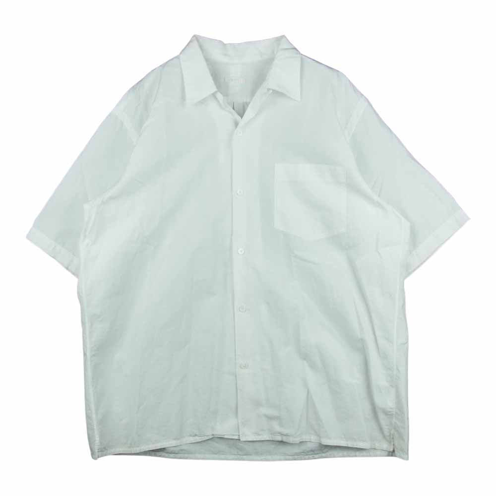 COMOLI コモリ I01-02005 半袖 オープンカラー シャツ コットン 日本製 ホワイト系 3【中古】