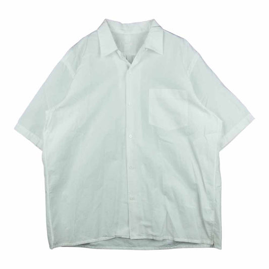 COMOLI コモリ I01-02005 半袖 オープンカラー シャツ コットン 日本製 ホワイト系 3【中古】