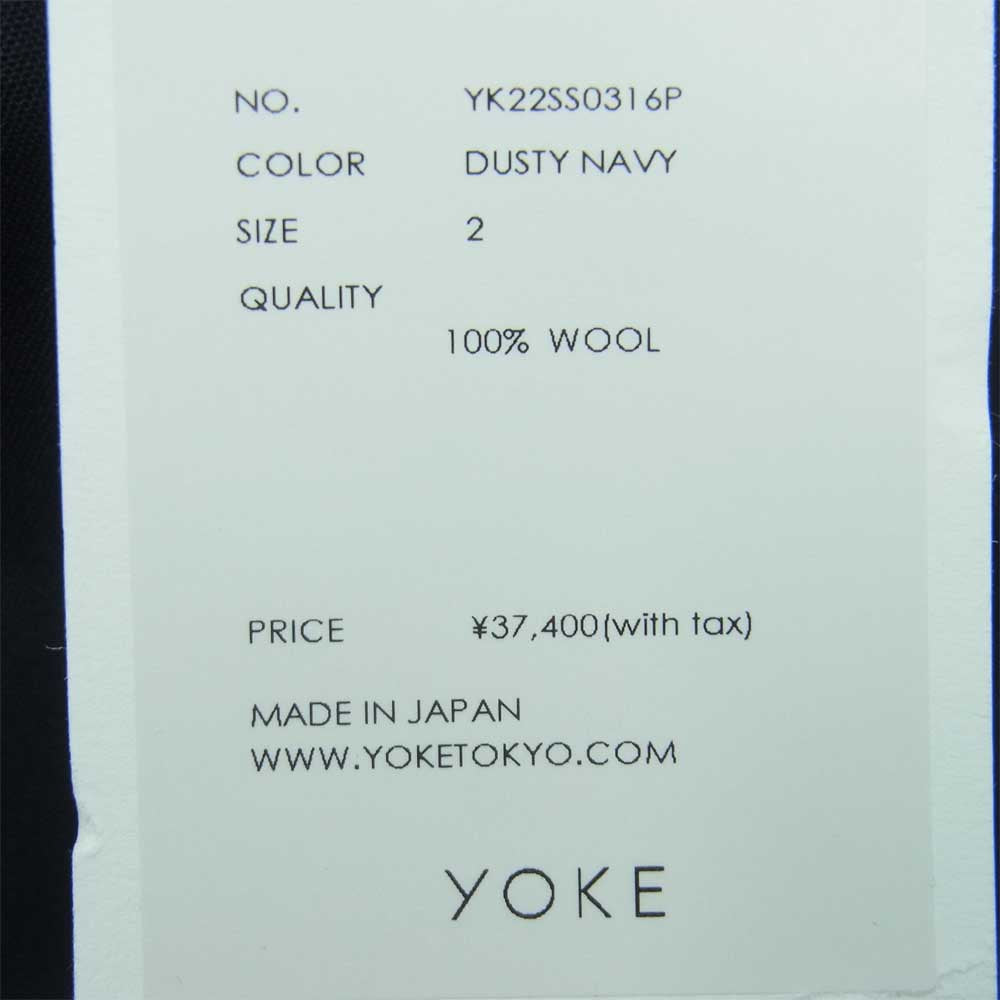 ヨーク 22SS YK22SS0316P Covered Straight Fit Trouser テーパード ストレートフィット トラウザー スタックス パンツ ダークグレー系 2【新古品】【未使用】【中古】