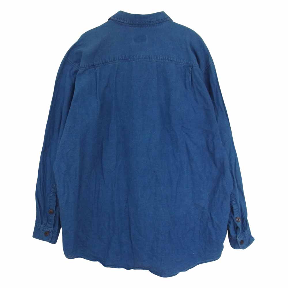 patagonia パタゴニア 05AW 52701 05年製 リネン コットン 長袖 シャツ ネイビー系 L【中古】