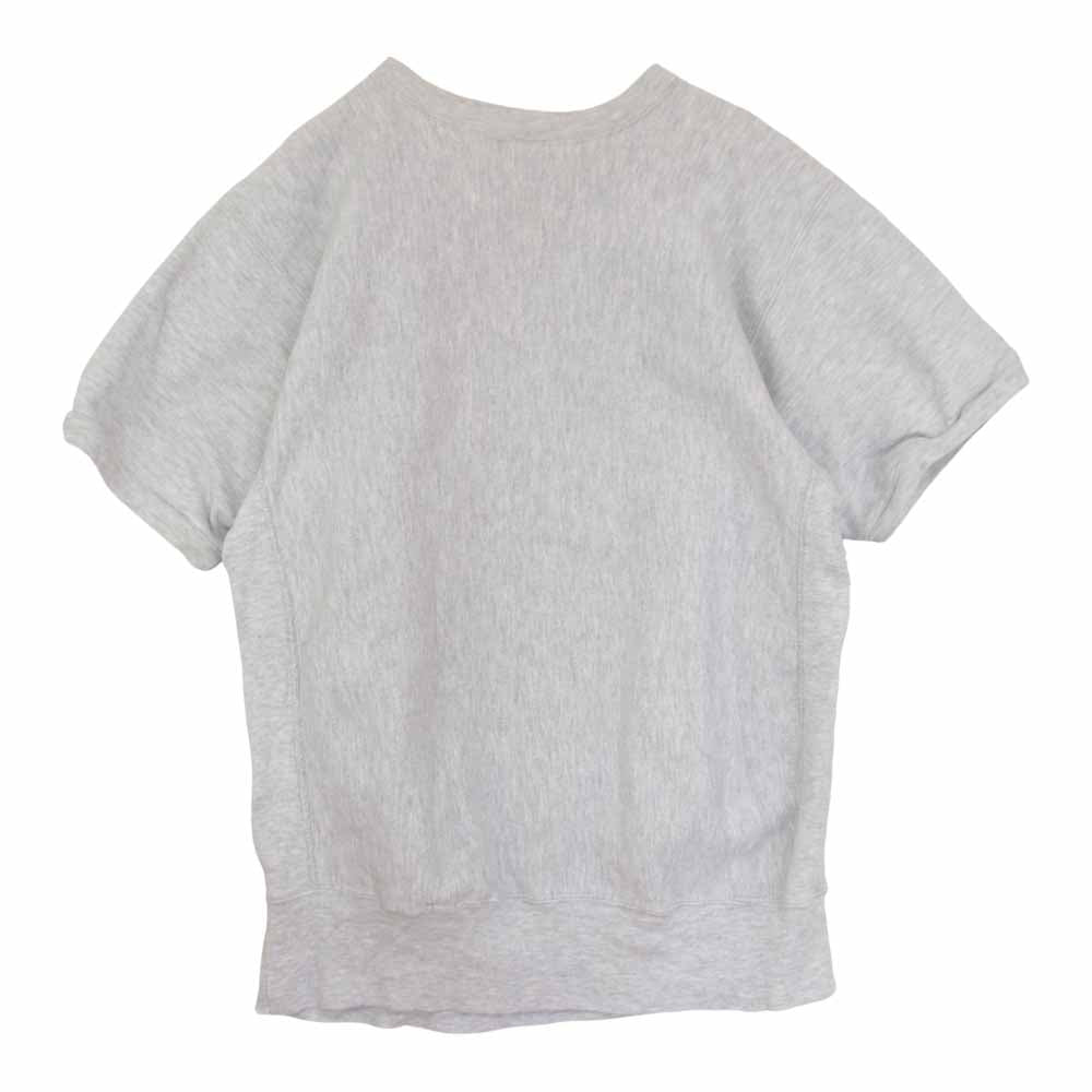 Champion チャンピオン ビンテージ USA製 90s 刺繍タグ リバースウィーブ 半袖 スウェット グレー系 XL【中古】