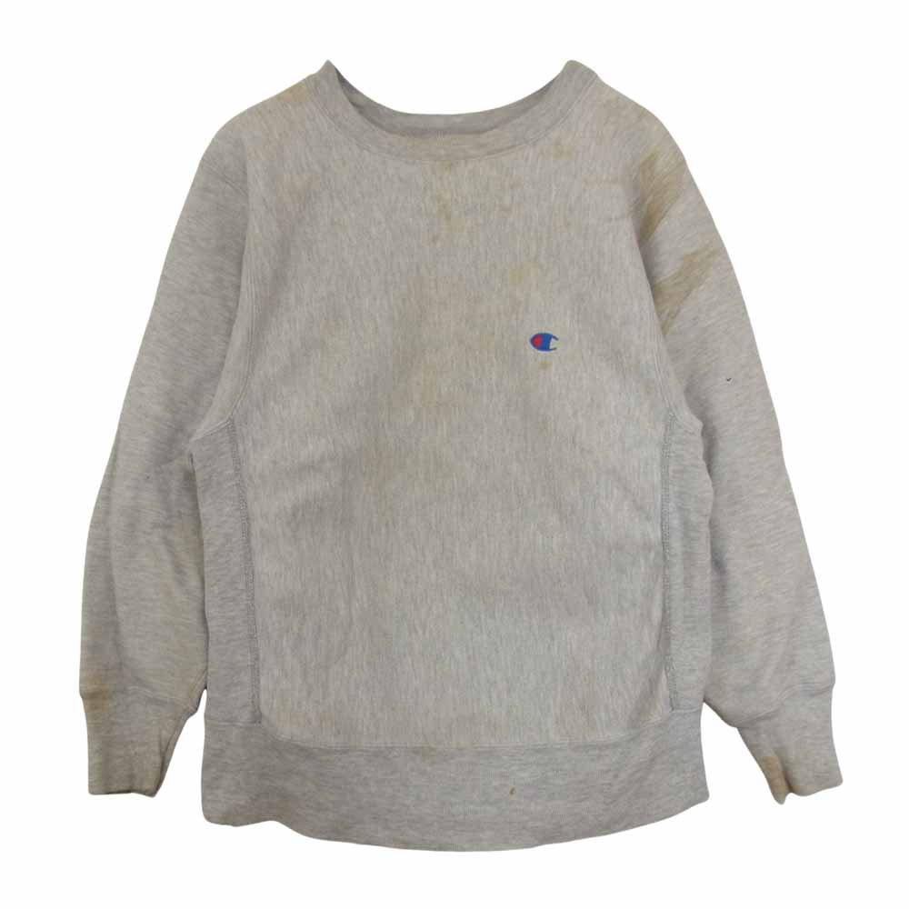 Champion チャンピオン ビンテージ 80s USA製 トリコタグ リバースウィーブ クルーネック スウェット グレー系 S【中古】
