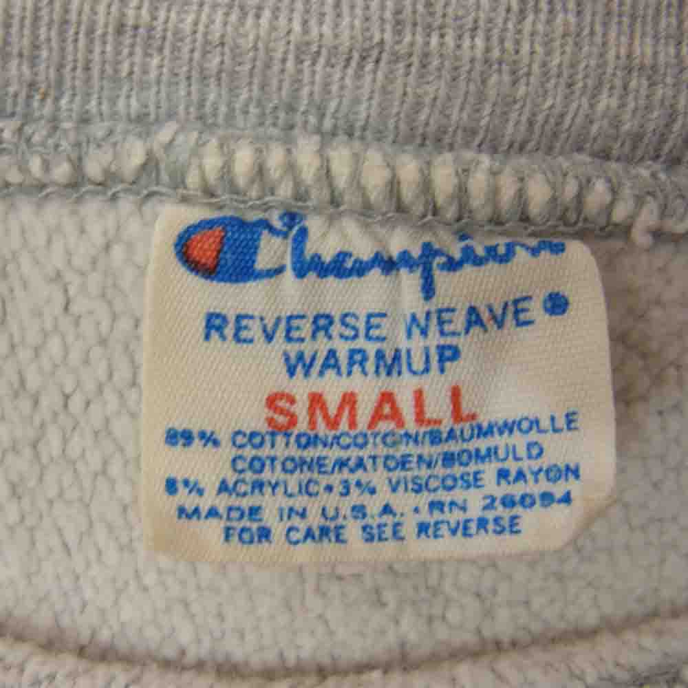 Champion チャンピオン ビンテージ 80s USA製 トリコタグ リバースウィーブ クルーネック スウェット グレー系 S【中古】