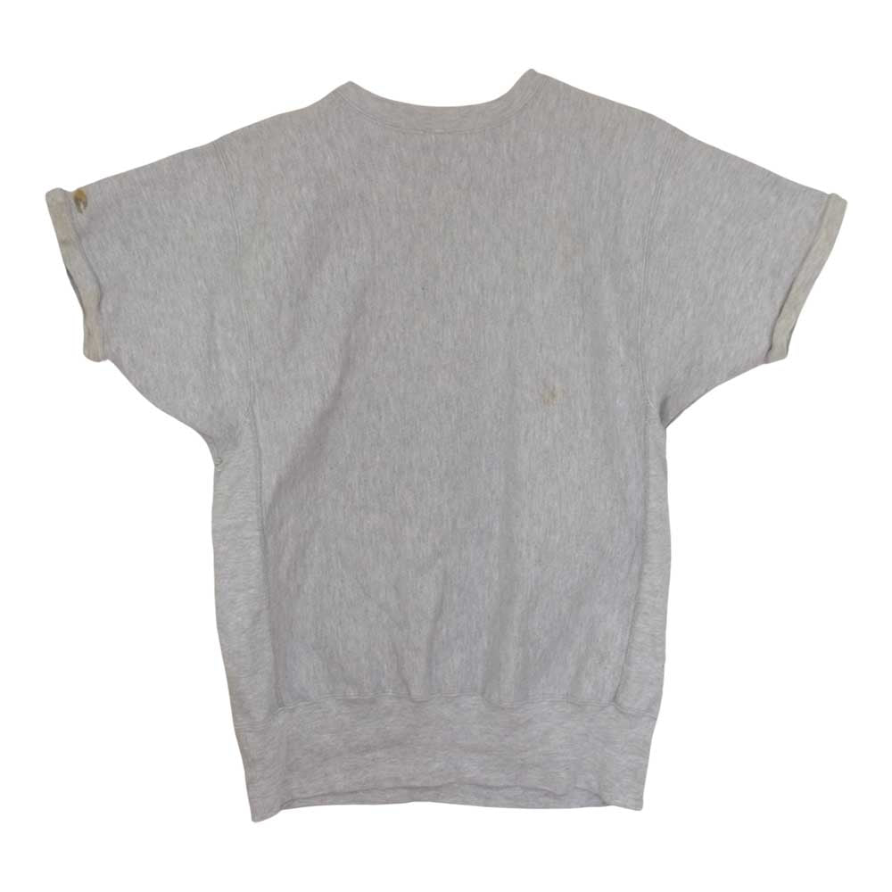 Champion チャンピオン ビンテージ USA製 90s 刺繍タグ リバースウィーブ 半袖 スウェット グレー系 L【中古】