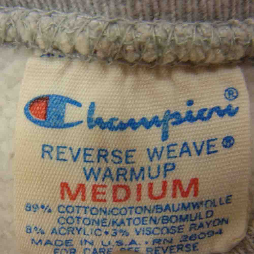Champion チャンピオン ビンテージ 80s USA製 トリコタグ リバースウィーブ クルーネック スウェット グレー系 M【中古】