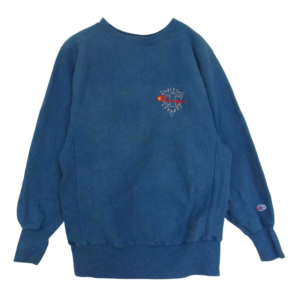 Champion チャンピオン ビンテージ USA製 90s 刺?タグ リバースウィーブ 半袖 スウェット ブルー系 M【中古】